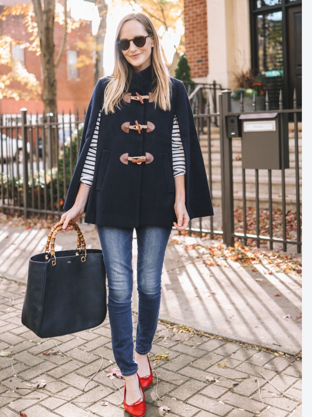 J. Crew Factory Navy Toggle Cape Coat